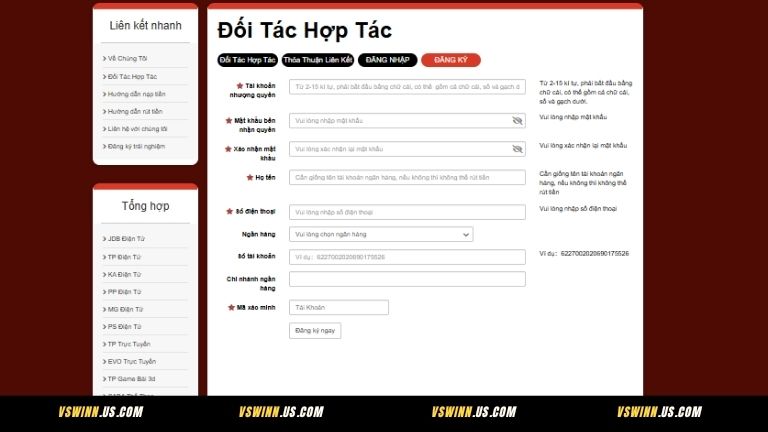 Hướng dẫn đăng ký đại lý tại VSWIN đơn giản
