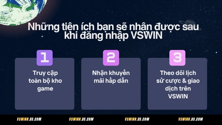 Những tiện ích bạn sẽ nhận được sau khi đăng nhập VSWIN