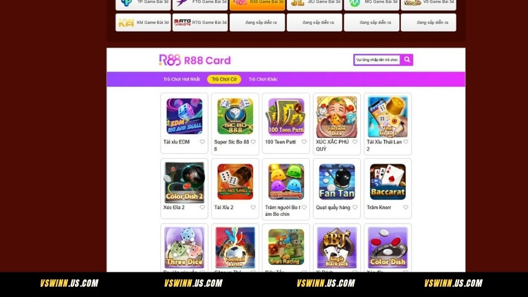 R88 – Sảnh game bài 3D VSWIN giải trí toàn năng, đa dạng thể loại