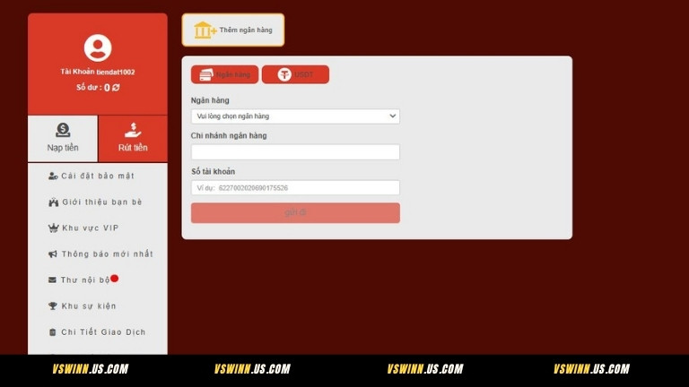 Thêm tài khoản ngân hàng