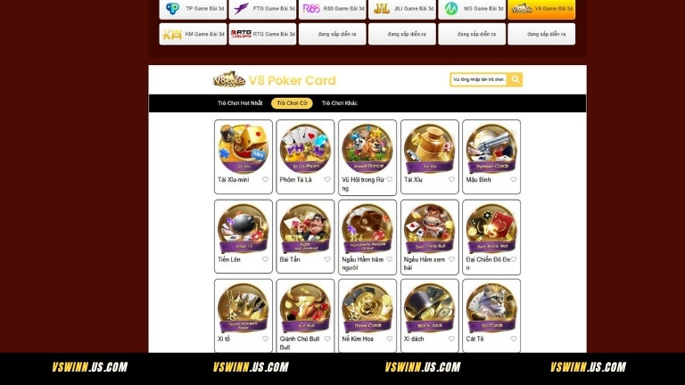 V8 – Sảnh game bài 3D VSWIN cao cấp dành cho người chơi chiến thuật